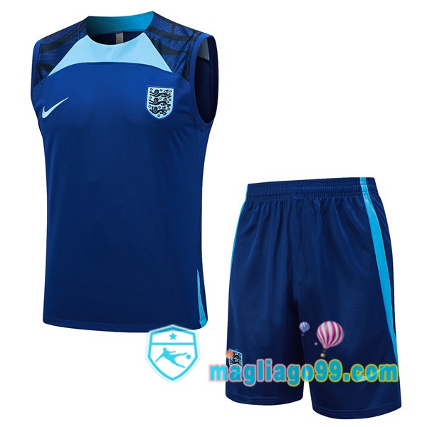 Magliago - Passione Maglie Thai Affidabili Basso Costo Online Shop | Gilet Calcio Inghilterra + Shorts Blu 2023/2024