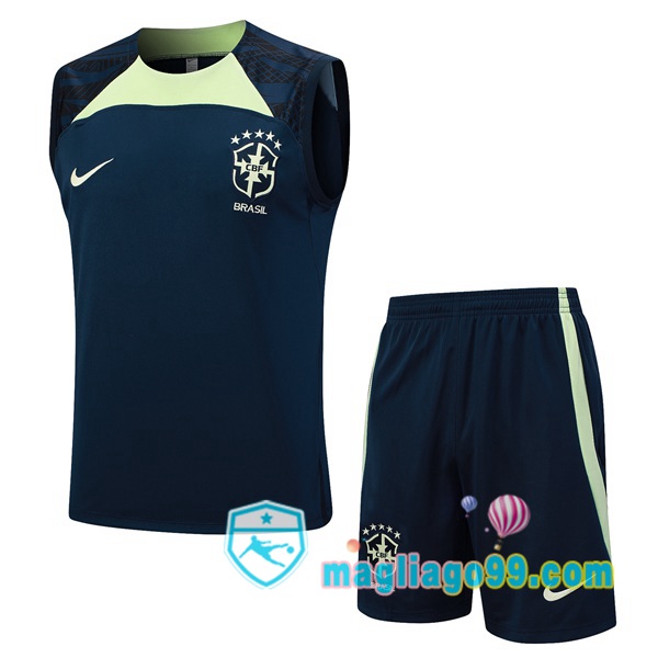 Magliago - Passione Maglie Thai Affidabili Basso Costo Online Shop | Gilet Calcio Brasile + Shorts Blu Royal 2023/2024