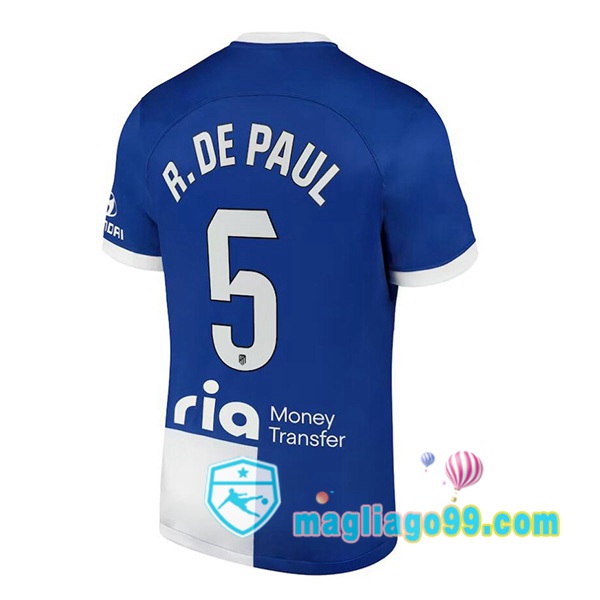 Magliago - Passione Maglie Thai Affidabili Basso Costo Online Shop | Maglia Atletico Madrid (R. De Paul 5) Seconda Blu 2023/2024