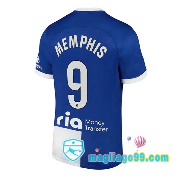 Magliago - Passione Maglie Thai Affidabili Basso Costo Online Shop | Maglia Atletico Madrid (Memphis 9) Seconda Blu 2023/2024