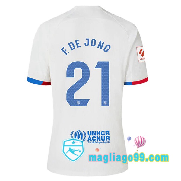 Magliago - Passione Maglie Thai Affidabili Basso Costo Online Shop | Maglia FC Barcellona (F. DE JONG 21) Seconda Bianco 2023/2024