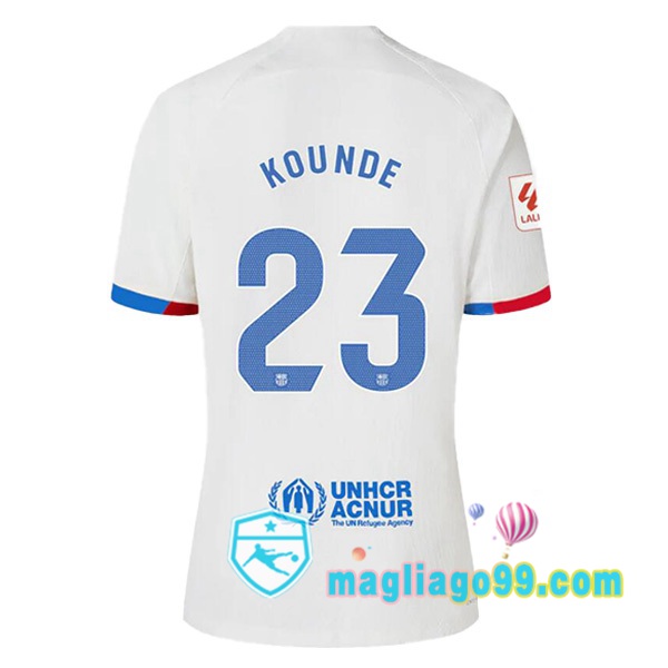 Magliago - Passione Maglie Thai Affidabili Basso Costo Online Shop | Maglia FC Barcellona (KOUNDE 23) Seconda Bianco 2023/2024