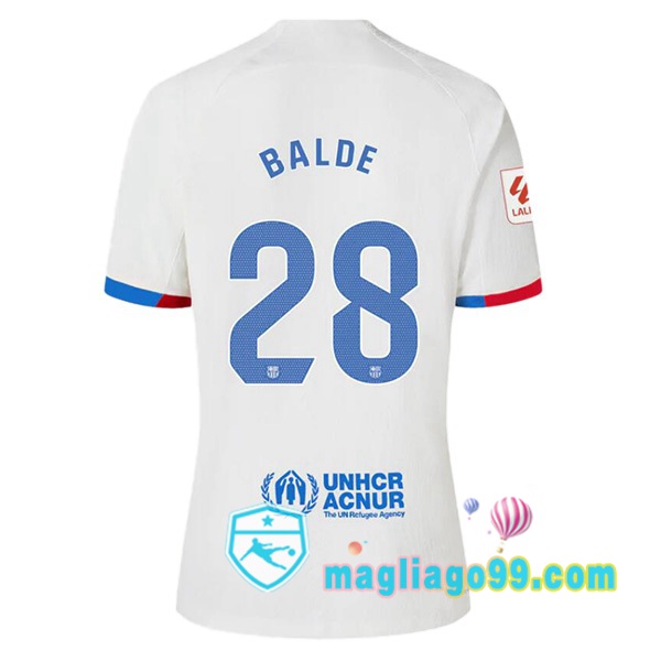 Magliago - Passione Maglie Thai Affidabili Basso Costo Online Shop | Maglia FC Barcellona (BALDE 28) Seconda Bianco 2023/2024