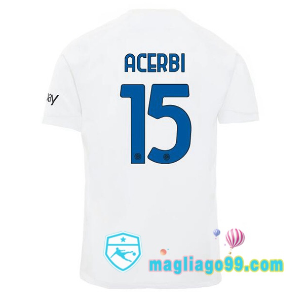 Magliago - Passione Maglie Thai Affidabili Basso Costo Online Shop | Maglia Inter Milan (ACERBI 15) Seconda Bianco 2023/2024
