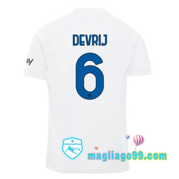 Magliago - Passione Maglie Thai Affidabili Basso Costo Online Shop | Maglia Inter Milan (DE VRIJ 6) Seconda Bianco 2023/2024
