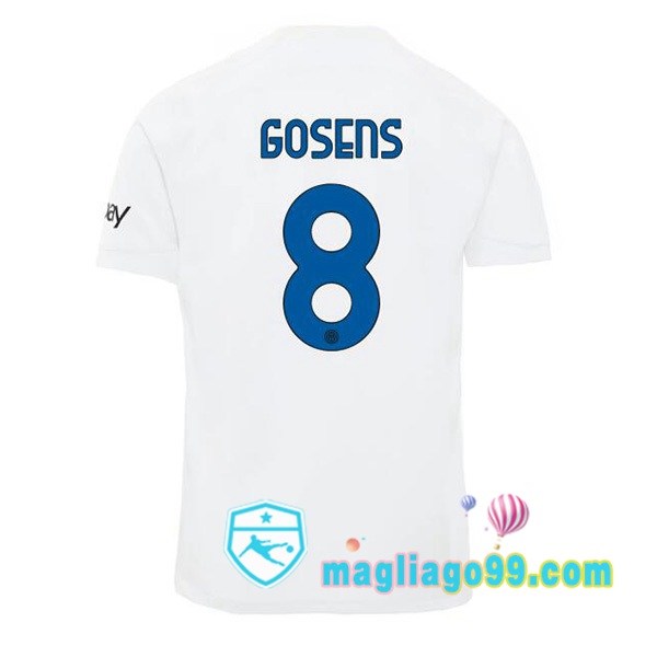 Magliago - Passione Maglie Thai Affidabili Basso Costo Online Shop | Maglia Inter Milan (GOSENS 8) Seconda Bianco 2023/2024
