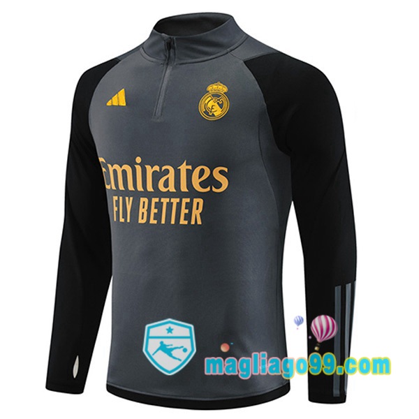 Magliago - Passione Maglie Thai Affidabili Basso Costo Online Shop | Felpa Calcio Real Madrid Grigio 2023/2024