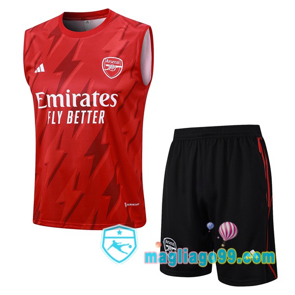 Magliago - Passione Maglie Thai Affidabili Basso Costo Online Shop | Gilet Calcio Arsenal + Shorts Rosso 2023/2024