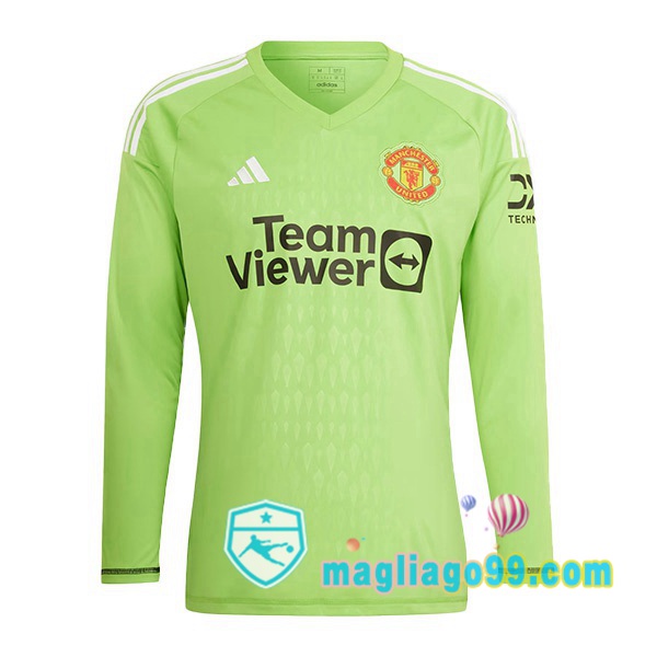 Magliago - Passione Maglie Thai Affidabili Basso Costo Online Shop | Maglia Manchester United Portiere Maniche Lunghe Verde 2023/2024