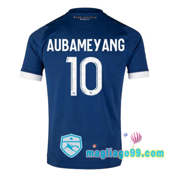 Magliago - Passione Maglie Thai Affidabili Basso Costo Online Shop | Maglia Marsiglia OM (AUBAMEYANG 10) Seconda Blu 2023/2024