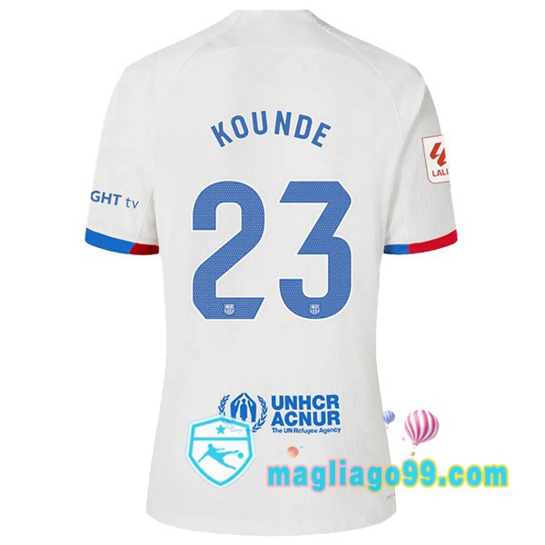 Magliago - Passione Maglie Thai Affidabili Basso Costo Online Shop | Maglia FC Barcellona (KOUNDE 23) Seconda Bianco 2023/2024