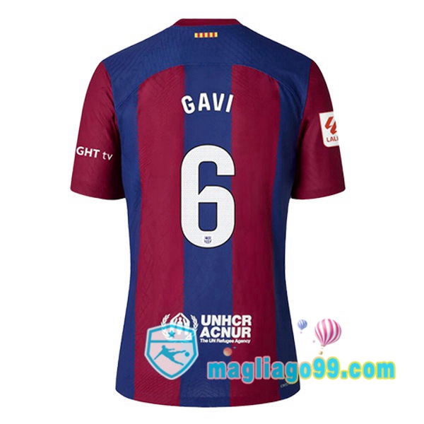 Magliago - Passione Maglie Thai Affidabili Basso Costo Online Shop | Maglia FC Barcellona (GAVI 6) Prima Blu Rosso 2023/2024