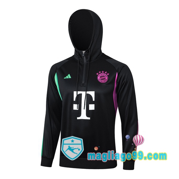 Magliago - Passione Maglie Thai Affidabili Basso Costo Online Shop | Felpa con cappuccio Bayern Monaco Nero 2024/2025
