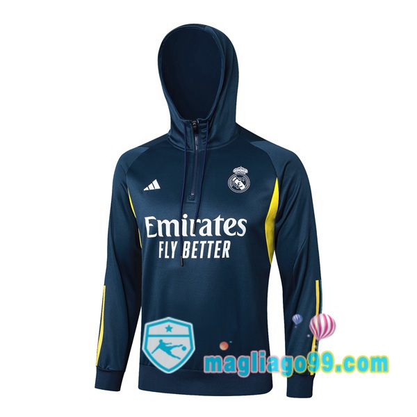 Magliago - Passione Maglie Thai Affidabili Basso Costo Online Shop | Felpa con cappuccio Real Madrid Blu Royal 2024/2025