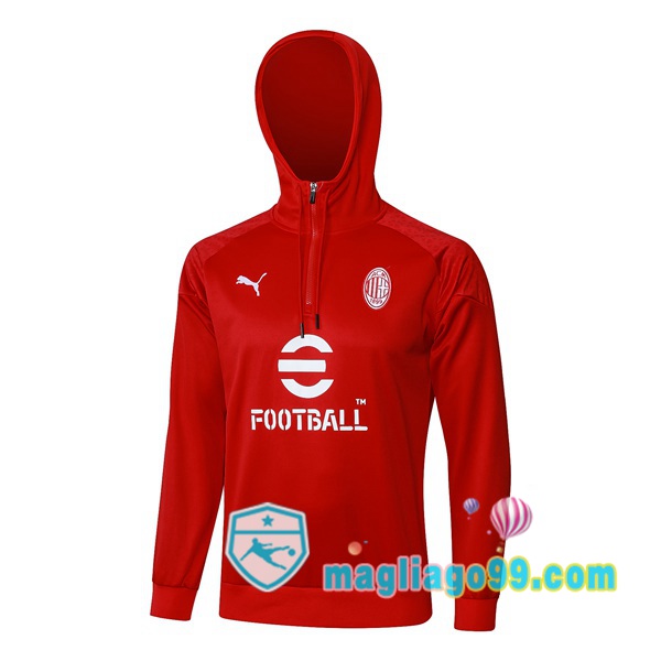 Magliago - Passione Maglie Thai Affidabili Basso Costo Online Shop | Felpa con cappuccio AC Milan Rosso 2024/2025