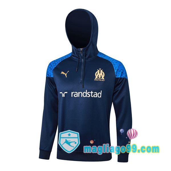 Magliago - Passione Maglie Thai Affidabili Basso Costo Online Shop | Felpa con cappuccio Marsiglia OM Blu Royal 2024/2025