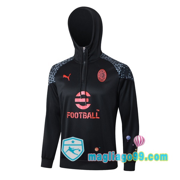 Magliago - Passione Maglie Thai Affidabili Basso Costo Online Shop | Felpa con cappuccio AC Milan Nero 2024/2025