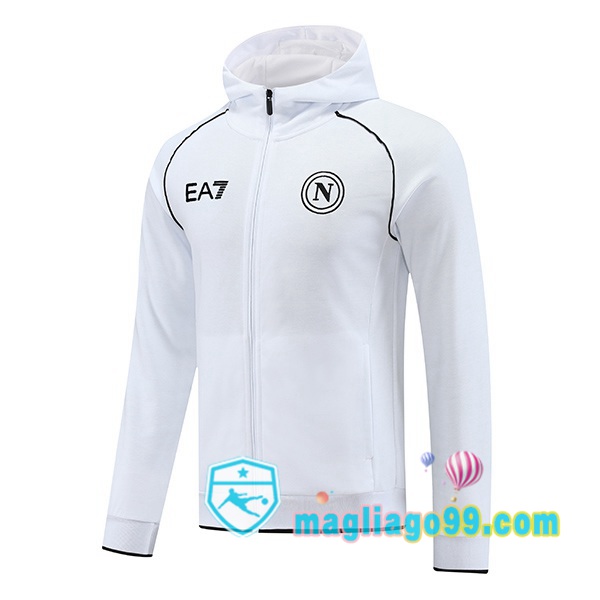 Magliago - Passione Maglie Thai Affidabili Basso Costo Online Shop | Giacca Con Cappuccio SSC Napoli Bianco 2024/2025