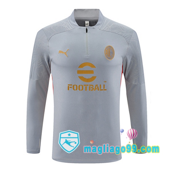 Magliago - Passione Maglie Thai Affidabili Basso Costo Online Shop | Felpa Calcio AC Milan Grigio 2024/2025
