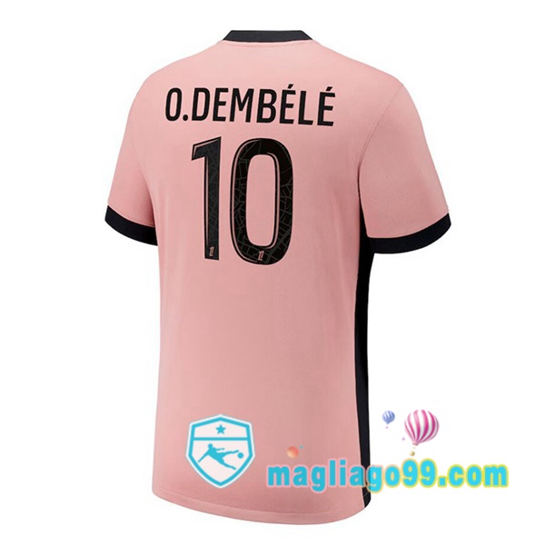 Magliago - Passione Maglie Thai Affidabili Basso Costo Online Shop | Maglia Paris PSG (O.Dembélé 10) Terza Rosa 2024/2025
