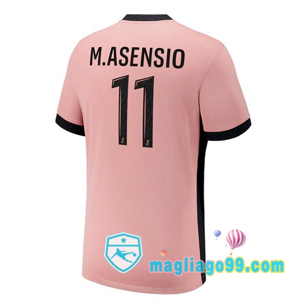Magliago - Passione Maglie Thai Affidabili Basso Costo Online Shop | Maglia Paris PSG (M.Asensio 11) Terza Rosa 2024/2025