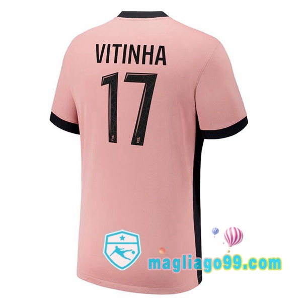 Magliago - Passione Maglie Thai Affidabili Basso Costo Online Shop | Maglia Paris PSG (Vitinha 17) Terza Rosa 2024/2025