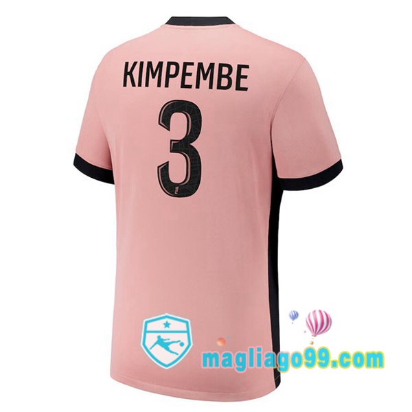 Magliago - Passione Maglie Thai Affidabili Basso Costo Online Shop | Maglia Paris PSG (Kimpembe 3) Terza Rosa 2024/2025