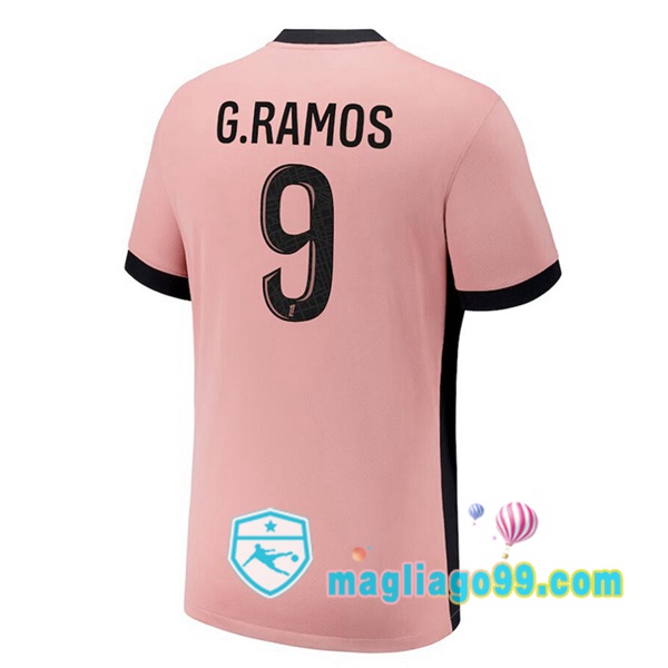 Magliago - Passione Maglie Thai Affidabili Basso Costo Online Shop | Maglia Paris PSG (G.Ramos 9) Terza Rosa 2024/2025