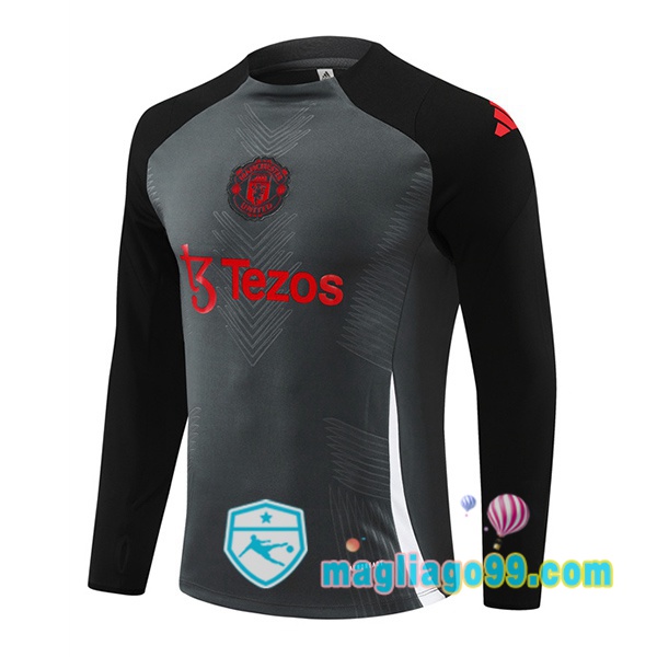Magliago - Passione Maglie Thai Affidabili Basso Costo Online Shop | Felpa Calcio Manchester United Nero Grigio 2024/2025