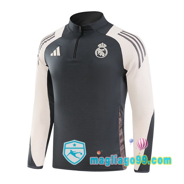 Magliago - Passione Maglie Thai Affidabili Basso Costo Online Shop | Felpa Calcio Real Madrid Grigio 2024/2025