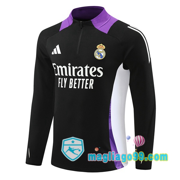 Magliago - Passione Maglie Thai Affidabili Basso Costo Online Shop | Felpa Calcio Real Madrid Porpora Nero 2024/2025