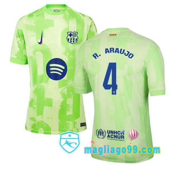 Magliago - Passione Maglie Thai Affidabili Basso Costo Online Shop | Maglia FC Barcellona (R. ARAUJO 4) Terza Verde 2024/2025