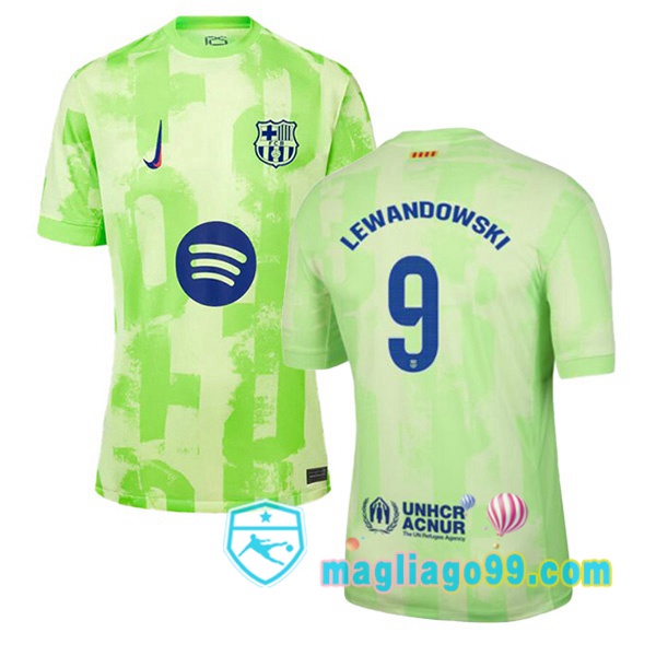 Magliago - Passione Maglie Thai Affidabili Basso Costo Online Shop | Maglia FC Barcellona (LEWANDOWSKI 9) Terza Verde 2024/2025