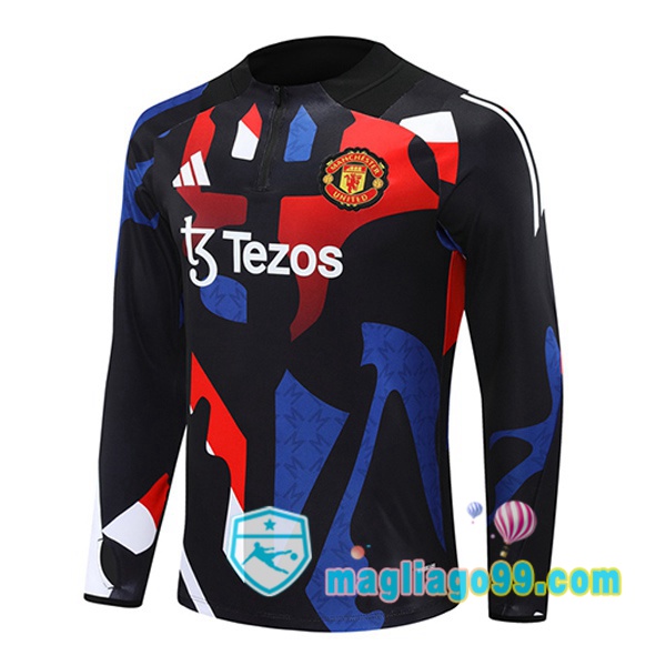 Magliago - Passione Maglie Thai Affidabili Basso Costo Online Shop | Felpa Calcio Manchester United Nero Rosso 2024/2025
