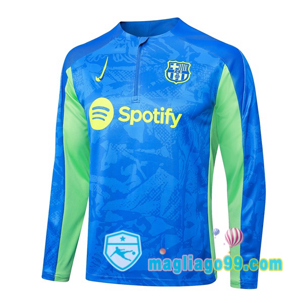 Magliago - Passione Maglie Thai Affidabili Basso Costo Online Shop | Felpa Calcio FC Barcellona Blu Verde 2024/2025