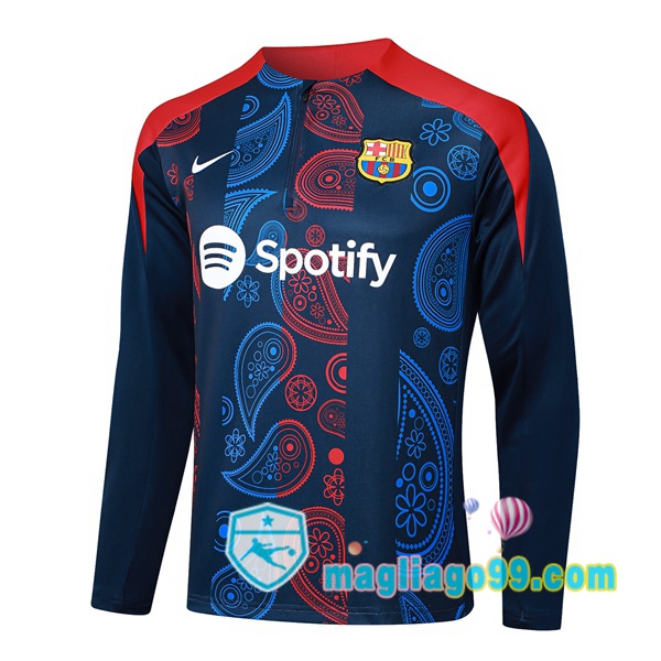 Magliago - Passione Maglie Thai Affidabili Basso Costo Online Shop | Felpa Calcio FC Barcellona Blu Royal Rosso 2024/2025