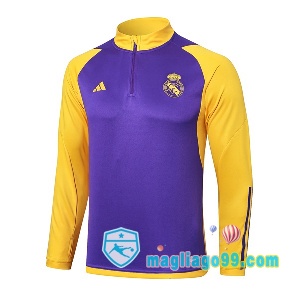 Magliago - Passione Maglie Thai Affidabili Basso Costo Online Shop | Felpa Calcio Real Madrid Porpora Giallo 2024/2025