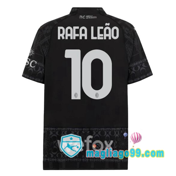 Magliago - Passione Maglie Thai Affidabili Basso Costo Online Shop | Maglia AC Milan (Rafa Leão 10) Quattro Nero 2023/2024