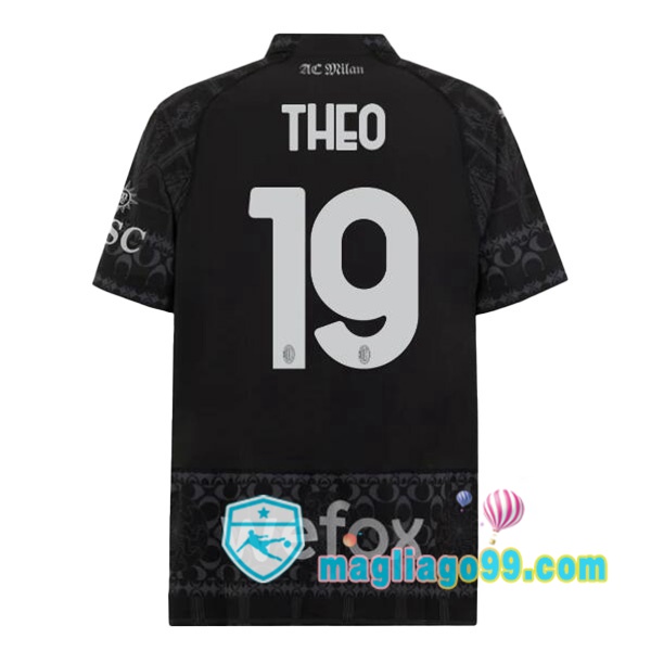 Magliago - Passione Maglie Thai Affidabili Basso Costo Online Shop | Maglia AC Milan (Theo 19) Quattro Nero 2023/2024