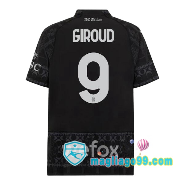 Magliago - Passione Maglie Thai Affidabili Basso Costo Online Shop | Maglia AC Milan (Giroud 9) Quattro Nero 2023/2024