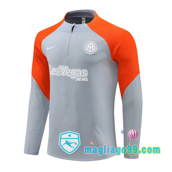 Magliago - Passione Maglie Thai Affidabili Basso Costo Online Shop | Felpa Calcio Inter Milan Grigio Arancione 2024/2025