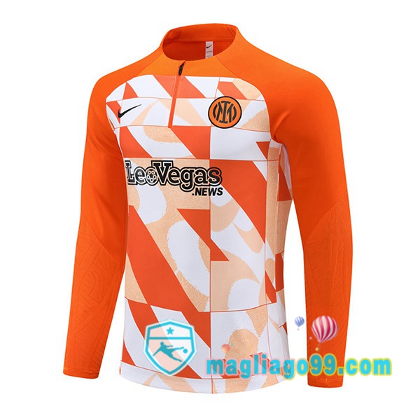 Magliago - Passione Maglie Thai Affidabili Basso Costo Online Shop | Felpa Calcio Inter Milan Bianco Arancione 2024/2025
