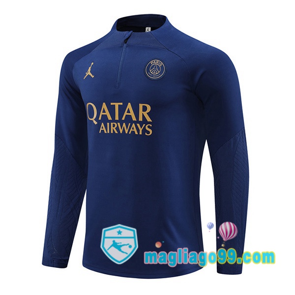 Magliago - Passione Maglie Thai Affidabili Basso Costo Online Shop | Felpa Calcio JORDAN Paris PSG Blu Royal 2024/2025