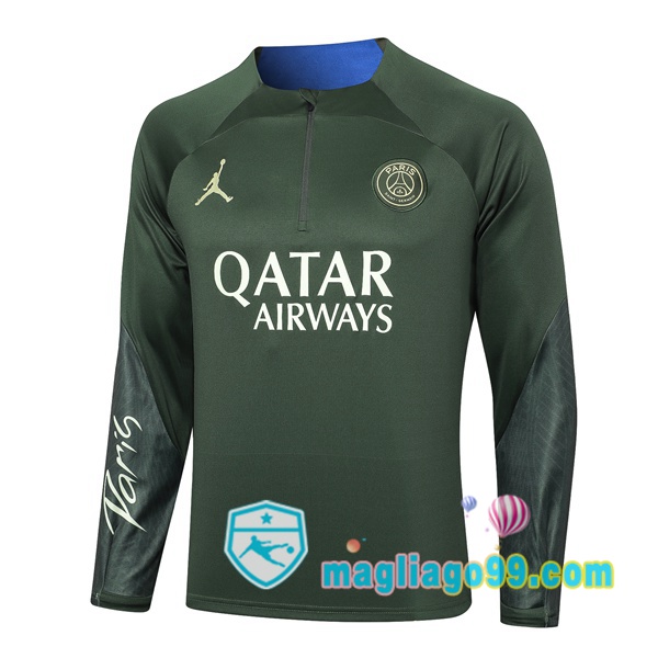 Magliago - Passione Maglie Thai Affidabili Basso Costo Online Shop | Felpa Calcio JORDAN Paris PSG Verde 2024/2025