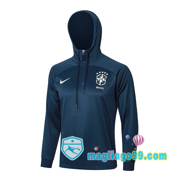 Magliago - Passione Maglie Thai Affidabili Basso Costo Online Shop | Felpa con cappuccio Brasile Blu Royal 2024/2025