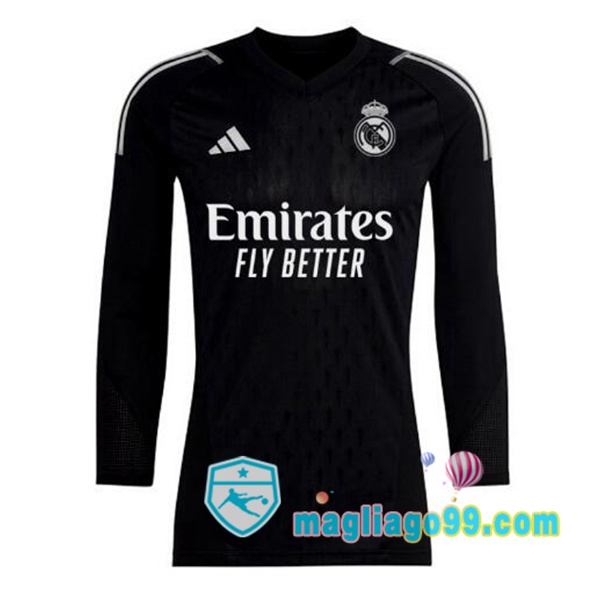 Magliago - Passione Maglie Thai Affidabili Basso Costo Online Shop | Maglia Real Madrid Portiere Maniche Lunghe Nero 2023/2024