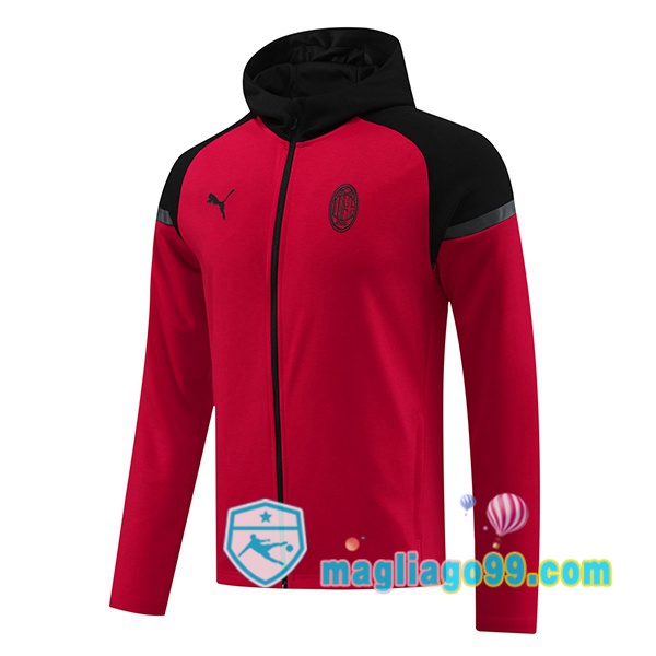 Magliago - Passione Maglie Thai Affidabili Basso Costo Online Shop | Felpa con cappuccio AC Milan Rosso 2024/2025