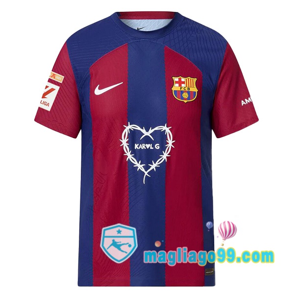 Magliago - Passione Maglie Thai Affidabili Basso Costo Online Shop | Maglia FC Barcellona Karol G Edizione Speciale Blu Rosso 2023/2024