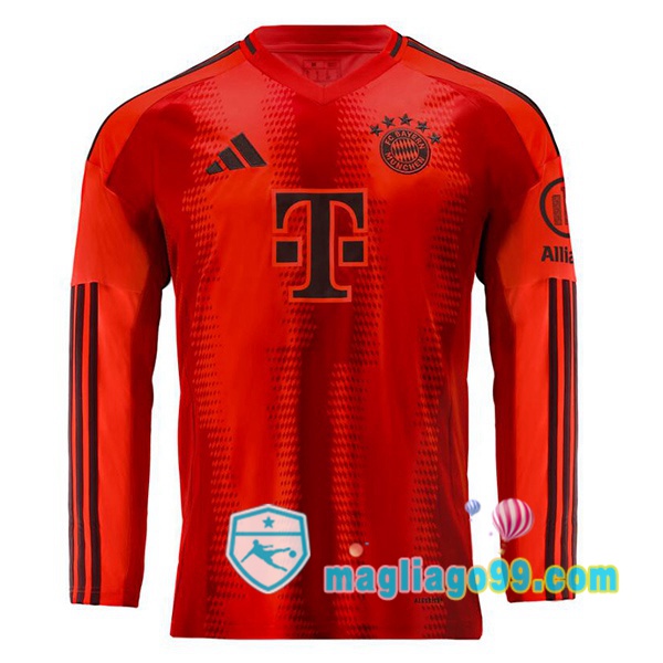 Magliago - Passione Maglie Thai Affidabili Basso Costo Online Shop | Maglia Bayern Monaco Prima Maniche Lunghe Rosso 2024/2025