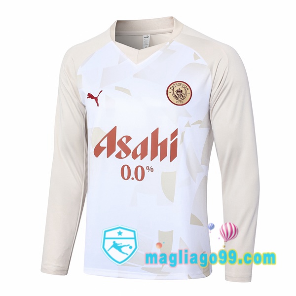 Magliago - Passione Maglie Thai Affidabili Basso Costo Online Shop | Felpa Calcio Manchester City Bianco Giallo 2024/2025